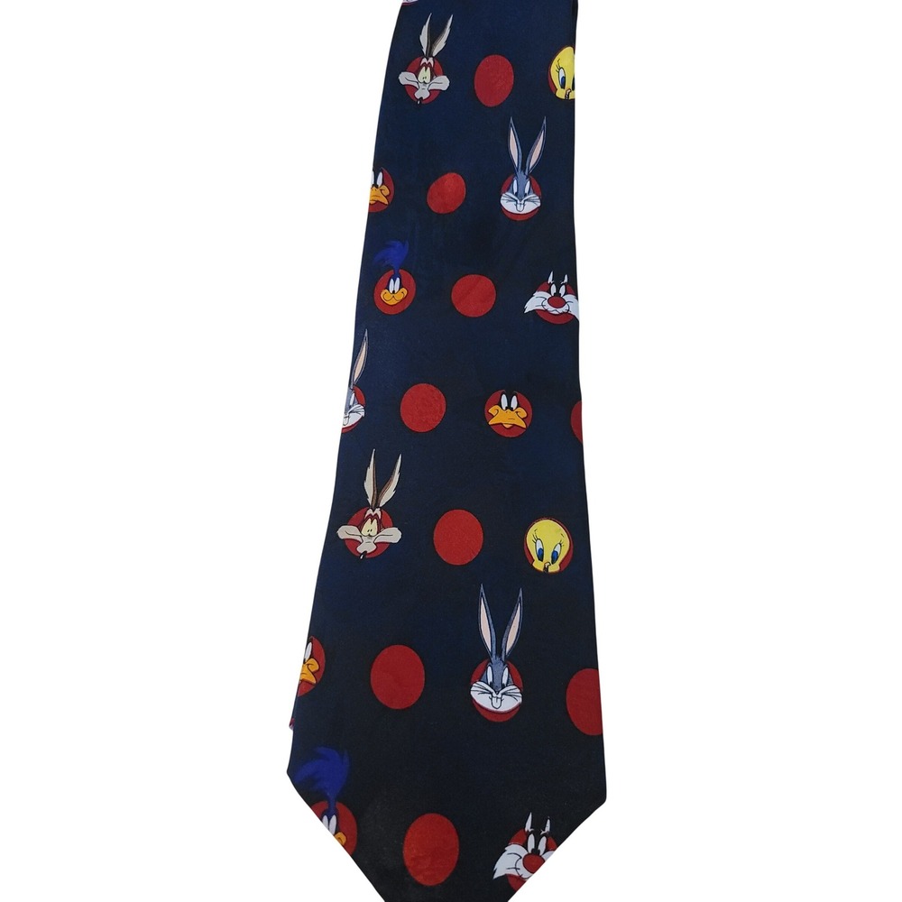 Vintage 1993 Looney Tunes Bugs Bunny Tweety Sylvester Tie - Men's Y2k